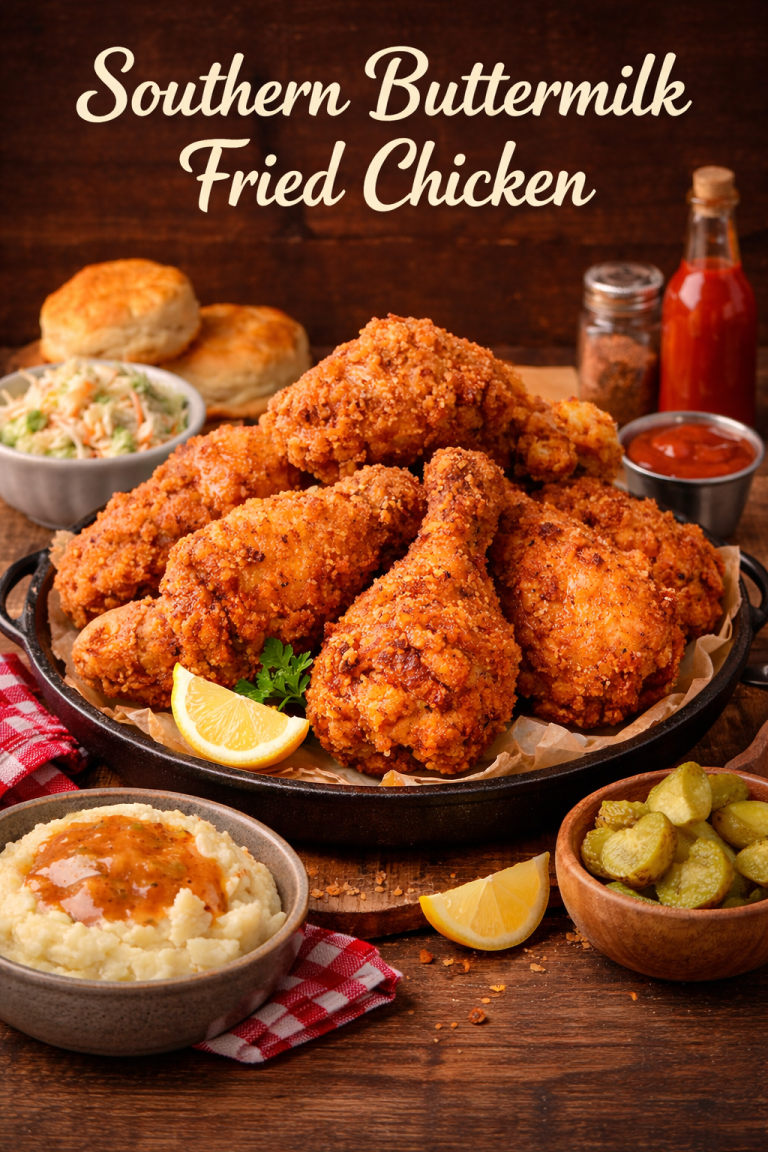 southern buttermilk fried chicken crispy golden homemade fried chicken with biscuits coleslaw and mashed potatoes